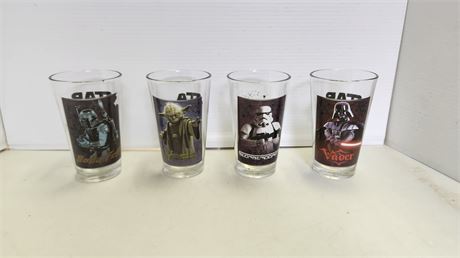 4 Star Wars Collector's Glasses