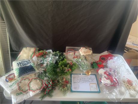 Christmas Crafting Decor Lot Pine Floral  Doilies Fake Snow Glittery Snow Cover