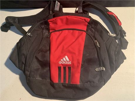 Adidas Back Pack Black and Red Front Pocket Adjustable Straps