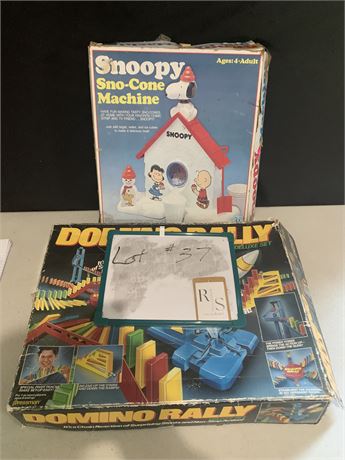 Vintage Domino Rally Game and Snoopy Snow Cone Machine Snoopy's House