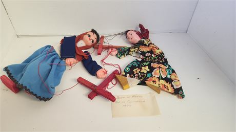 2 Vintage Marionette Dolls