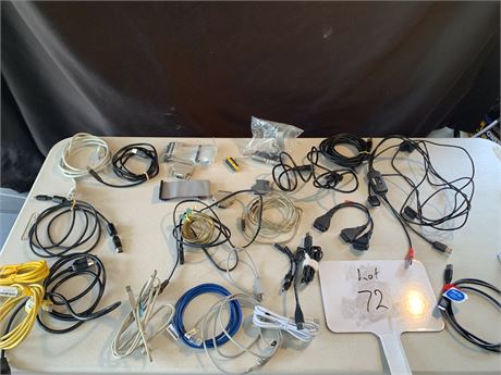 Computer Cable Lot Over A Dozen Different Cables