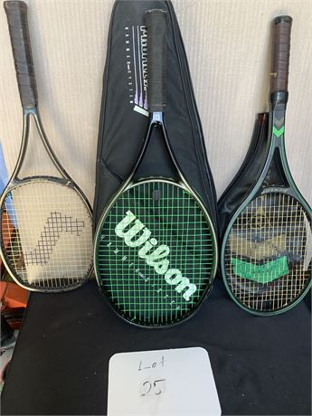 Wilson Snauwaert Belgium Tennis Racket Two With Carrying Case Lot of 23