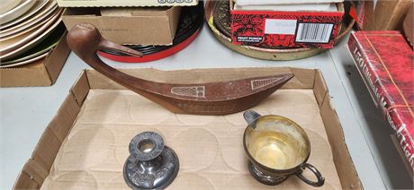 Wood Duck Statue & Candle Holder & Cup