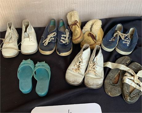 Vintage Kids Baby Shoes Keds Ballet  TeePee Creepers Slip-on Jelly Sandals