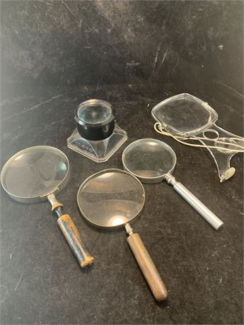 Magnifying Glass Lot Of 3 With Handles 1 Hanging And Magnifying Bug Viewer