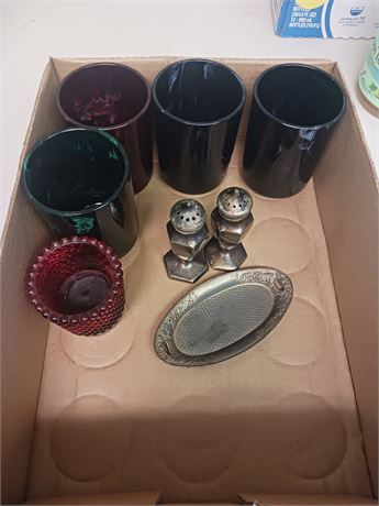 Vintage Salt & Pepper Shakers & Coffee Cups & Votive Candle Holder