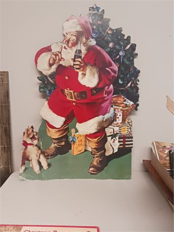 Vintage Larger Santa Claus Decoration. Has Some Damage To Cardboard