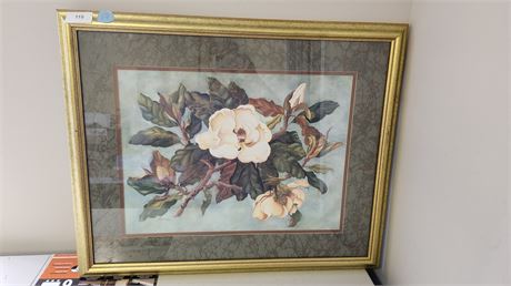 Large Framed Flower Artwork
