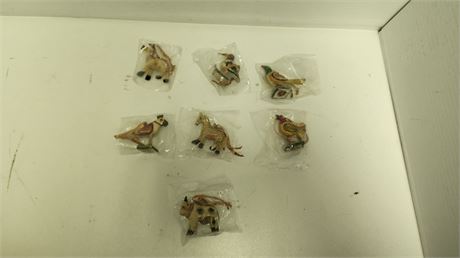 7 Vintage Animal Ornaments