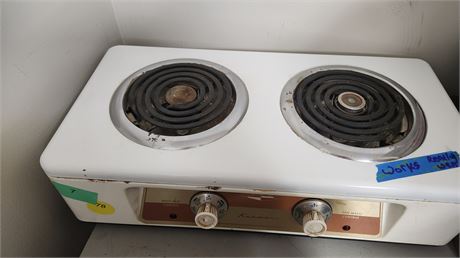 Vintage Kenmore Double Burner Counter Top Stove. WORKS!!
