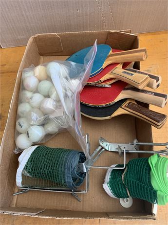 Ping Pong Table Tennis Set 5 Rackets Bag Of Ping Pong Balls Net Hardware