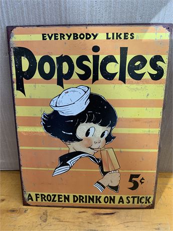 Vintage Good Humor Popsicles Metal Sign 16 in x12.5 in