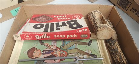 Vintage Brillo Pads & Tuning Fork & Wood Decor & Picture