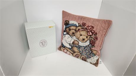 Cherished Teddies Statue & Decorative Pillow