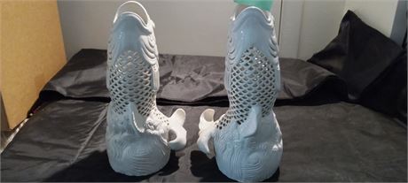 2 Decorative Fish Statues
