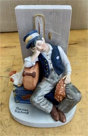 Norman Rockwell Asleep On the Job Danbury Mint Figurine Japan 1980