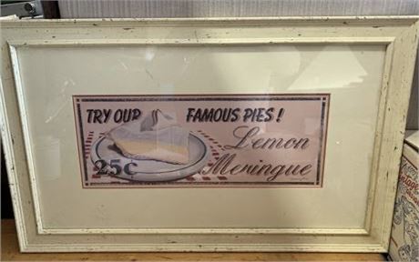 Try Our Famous Pies Lemon Meringue Farmhouse Wood Framed Wall Art