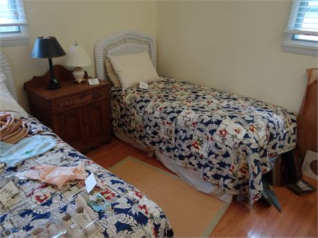 2 Wicker Twin Beds