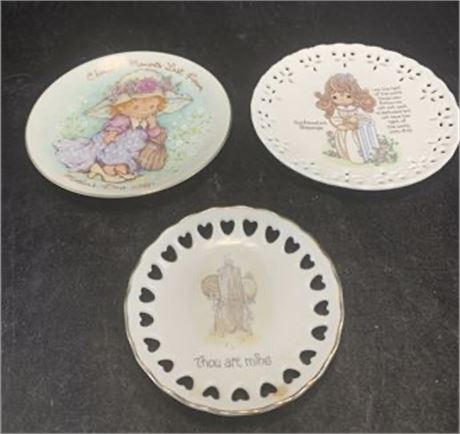 3 Small Collector Plates Precious Moments Confirmation Blessings Thou Art Mine