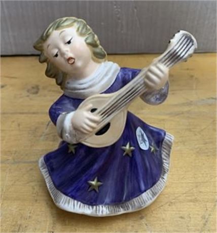 Vintage Goebel Original Engel Handarbeit Angel Playing Mandolin Figurine