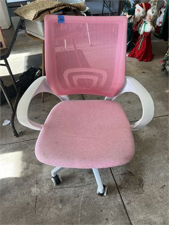 Pink Chair with Rollers