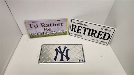 3 Metal Signs