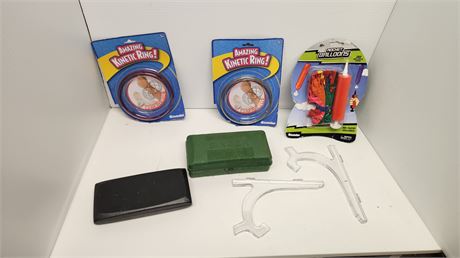 Miscellaneous Toys & Singer Buttonholer & 2 Plastic Holders & Darts And Case