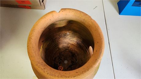 Small Clay Pottery Planting Pot. Has Some Damage & Wear To It