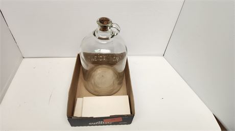 One Gallon Glass Jug & Small Collectable Trays