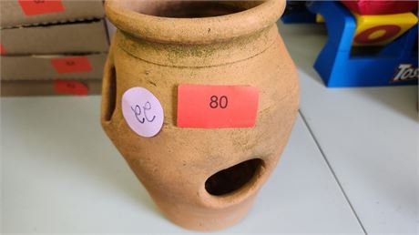 Small Clay Pottery Planter Pot. Has Some Damage & Wear to It.