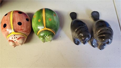 Manatee & Lady Bug Salt & Pepper Shakers