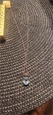 Blue topaz necklace with sterling chain