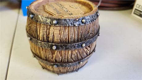 Whiskey Barrel Coaster Holder & Coasters