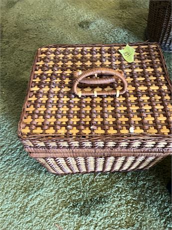 Basket with Art Supplies, Vintage Design Book