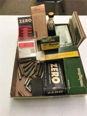 Flat of Gun Supplies & Empty Cartridges