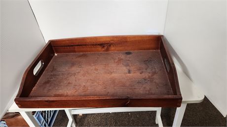Large Wood Serving Tray. Has Crack In Wood