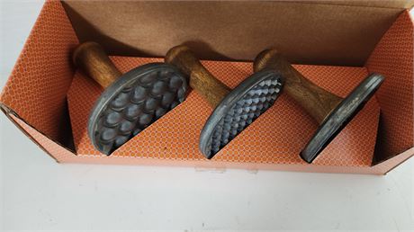 Nordic Ware Heirloom Cookie Stamps With Wood Handles. Set Of 3