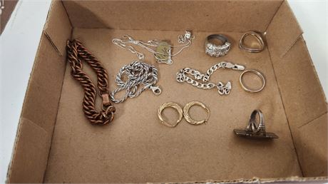 Lot Of Sterling Jewelry & copper Bracelet