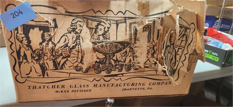 Thatcher Glass Punch Bowl and glasses