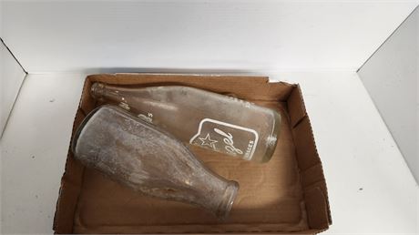 2 Glass Collectable Bottles