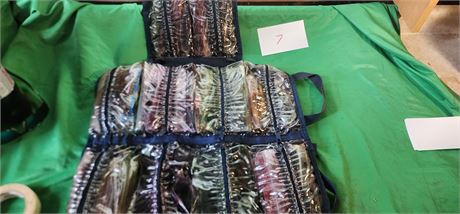 Soft plastic fishing baits in carry bag