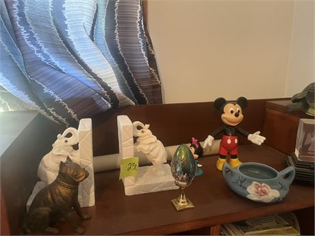 Decor, Book End, Metal Dog, Turtle, Mickey & Minnie