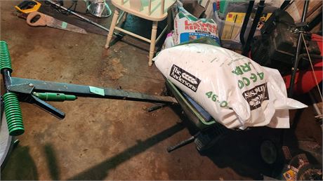 Seed Spreader & Bag Of Lawn seed