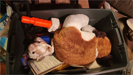 Tote Of Toys & Miscellaneous Items