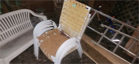 Lot of Lawn chairs and bench