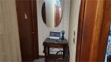 Vintage Tea Cart & Mirror & Miscellaneous Items