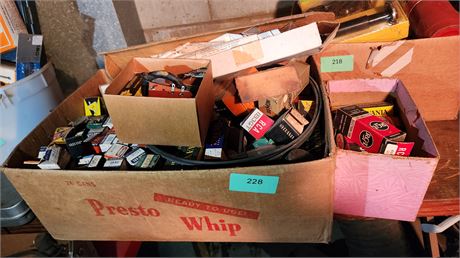 Electronic Tubes & Relays. Some Of The Boxes Are Empty