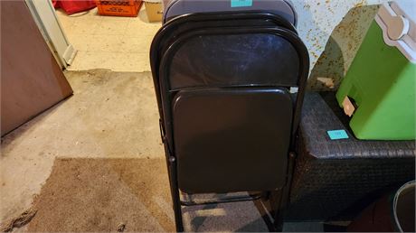 3 Metal & 1 Wood Folding Chairs