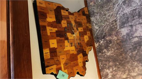 Wood Ohio Shaped Clock. Cool Piece
